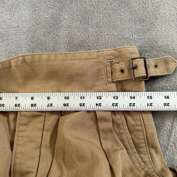 Banana Republic Khakis High Rise Pleated Wide Straight Leg Pants 2 Cargo Linen - Picture 7 of 9